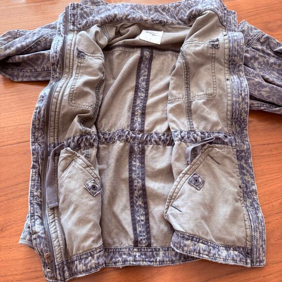 Abercrombie & Fitch Jacket XS Field Utility Floral Camo Green Cotton Distressed - Picture 4 of 16